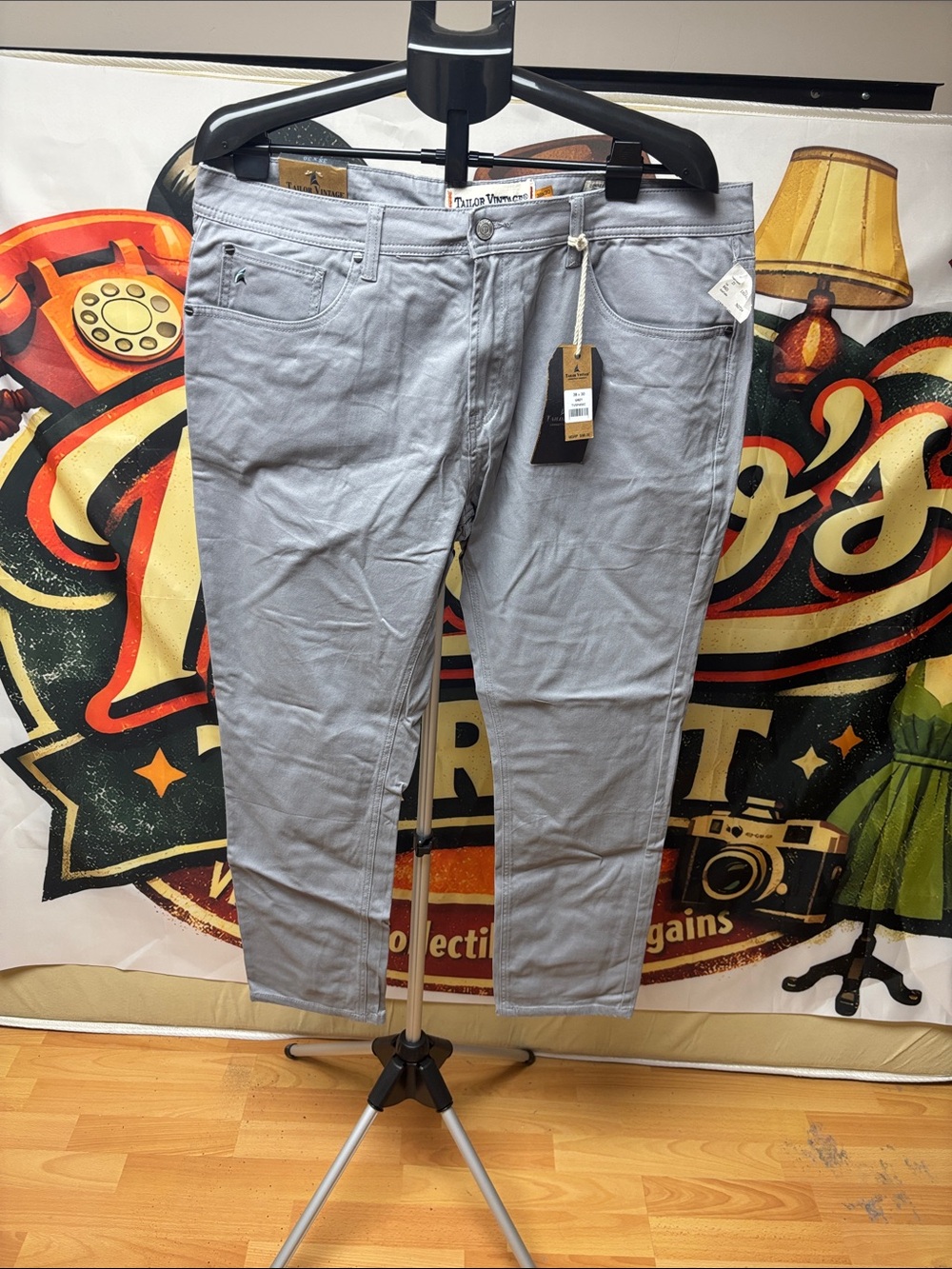 Tailor Vintage Light Gray Men's Chinos - Slim Straight